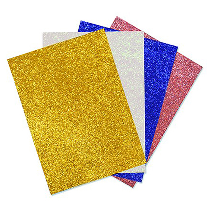 Фото к товару Картон цветной 4 л., 4 цв. с пайетками "Кристалики" Картон цветной 4 л., 4 цв. с пайетками "Кристалики"