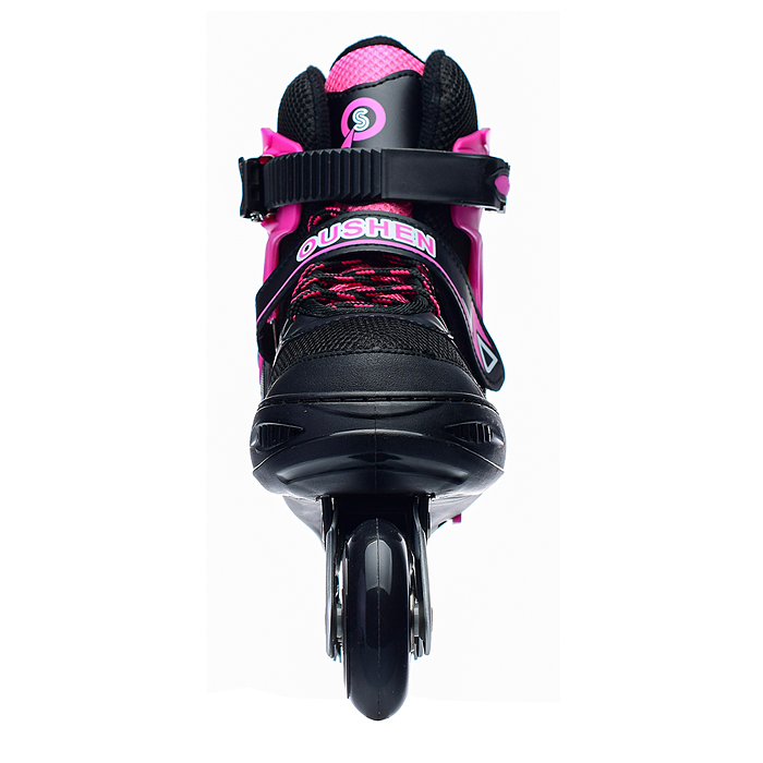 Фото к товару Роликовые коньки U001753Y раздвижные, PU колёса, размер L, черно-розовые, в сумке Роликовые коньки U001753Y раздвижные, PU колёса, размер L, черно-розовые, в сумке