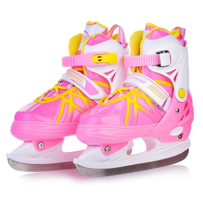 Коньки 00-3108 (размер S30-34) розовые, в сумке