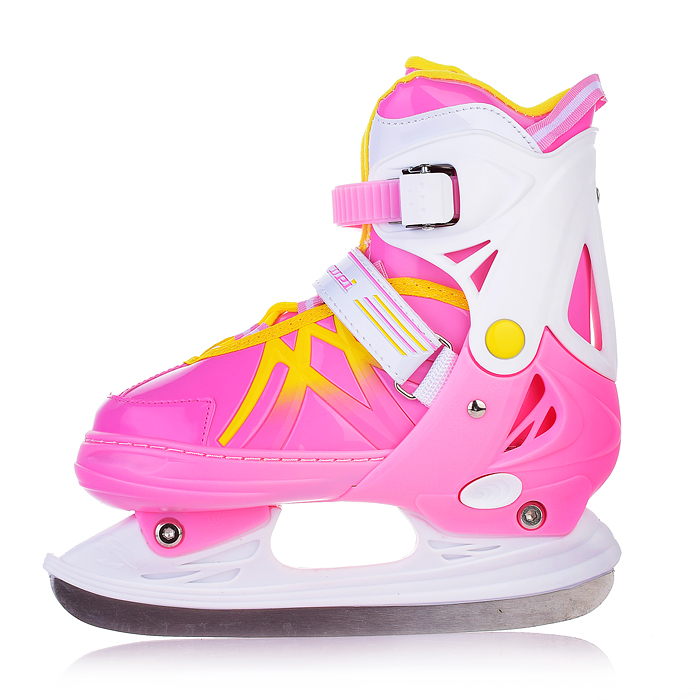 Коньки 00-3108 (размер S30-34) розовые, в сумке