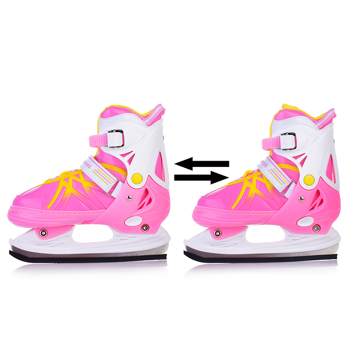 Коньки 00-3108 (размер S30-34) розовые, в сумке