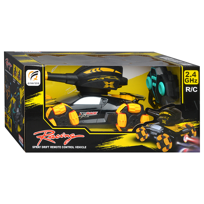 Машина QF665-2 "Торнадо-1" с пушкой и паром, на р/у 27 MHz, в коробке