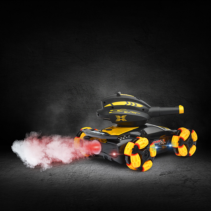 Машина QF665-2 "Торнадо-1" с пушкой и паром, на р/у 27 MHz, в коробке