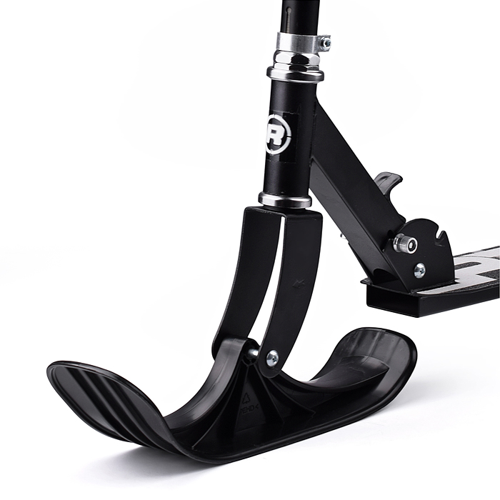 Самокат-снегокат R0181.BK с изогнутой ручкой (черный)