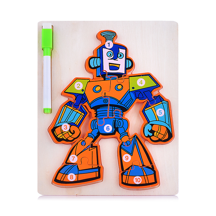 Пазл-вкладыш D2003 "Робот" в коробке