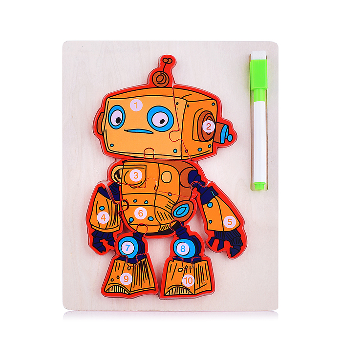 Пазл-вкладыш D2003 "Робот" в коробке