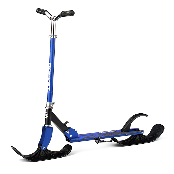 Самокат-снегокат R0181.BL с изогнутой ручкой (синий)