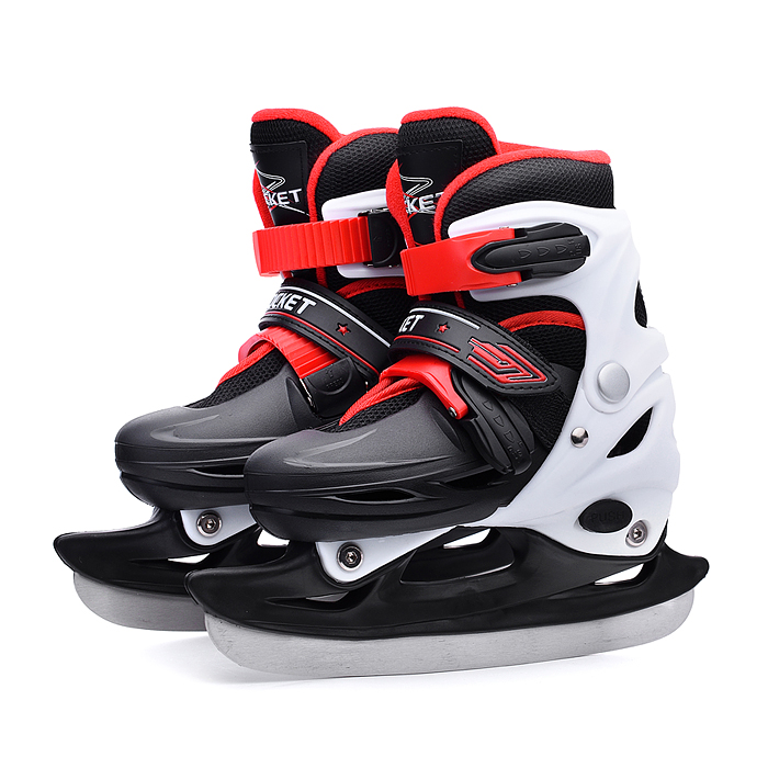 Коньки R0008 детские S черно-белый