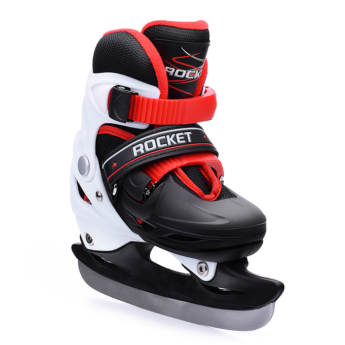 Коньки R0008 детские S черно-белый