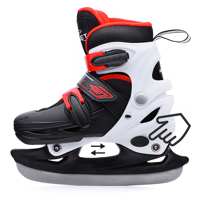 Коньки R0008 детские S черно-белый