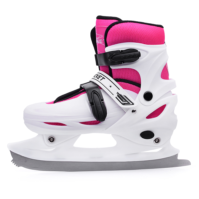 Коньки R0010 детские L бело-розовый