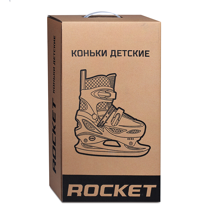 Коньки R0010 детские L бело-розовый