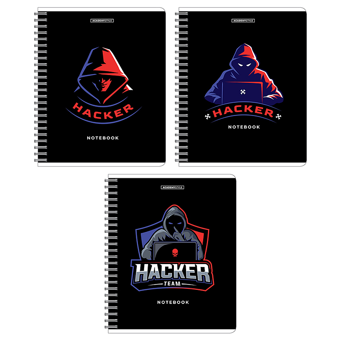 Тетрадь 96л А5 клетка "Hacker"