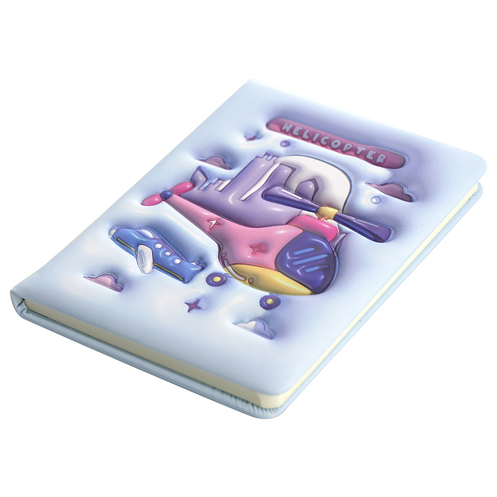 Подарочный блокнот 13,0 см * 18,0 см , 7БЦ, PU, поролон, конгрев, эффект 3D, 80л., линия, "