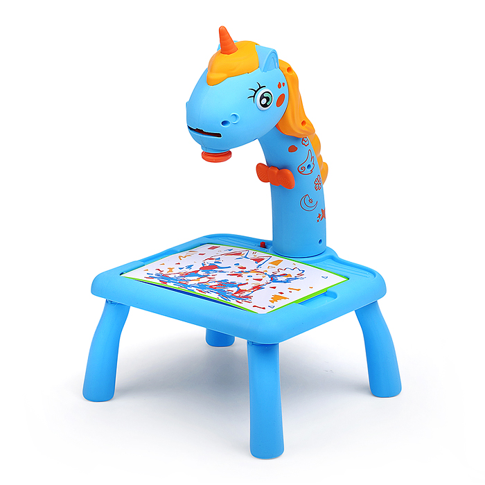 Доска для рисования 899-178Y "Единорожка" с проектором, в коробке