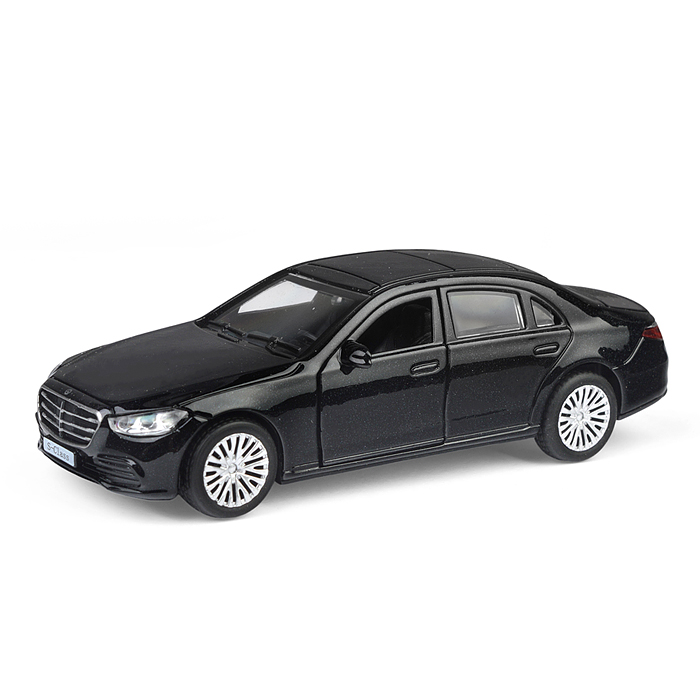 Машина металл Mercedes-Benz S-Class V223 13 см, (двери, багаж, черный) инерц., в коробке