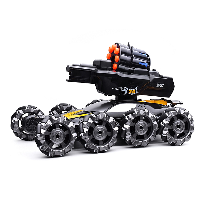 Машина QF667-13 "Буря" с пушкой и паром, на р/у 27 MHz, в коробке