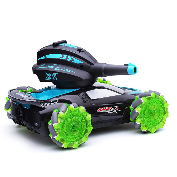 Машина QF667-5A "Буря-1" с пушкой и паром, на р/у 27 MHz, в коробке