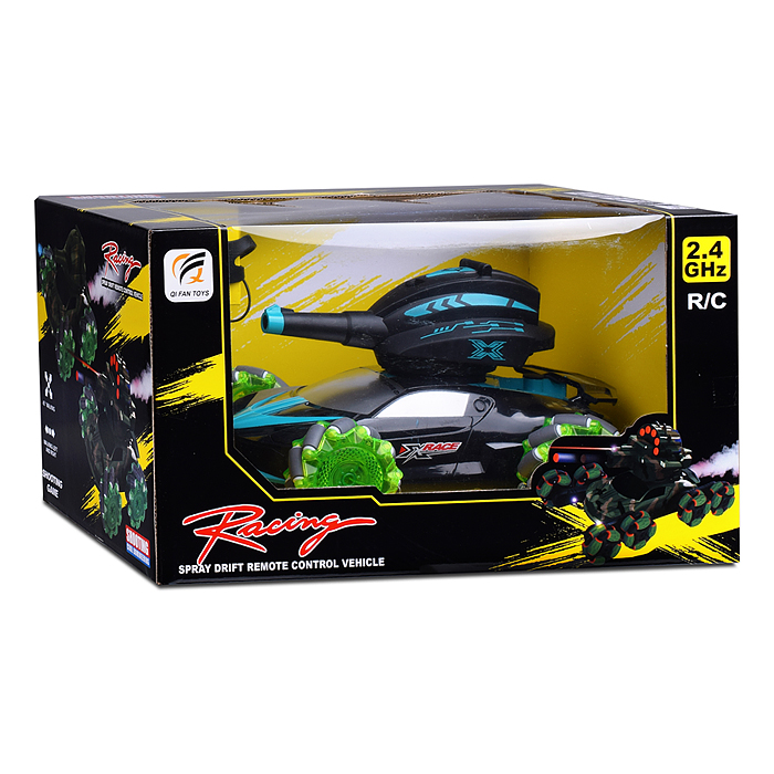 Машина QF667-5A "Буря-1" с пушкой и паром, на р/у 27 MHz, в коробке