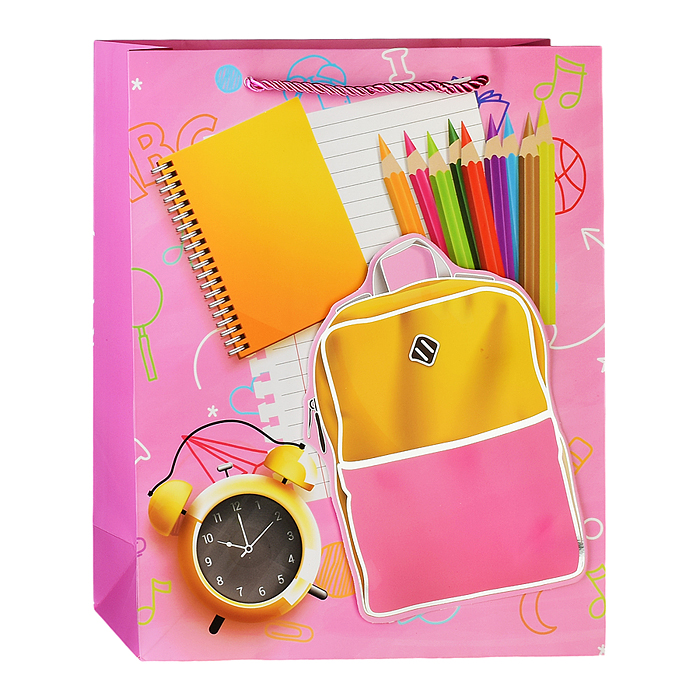 Фото к товару Пакет подарочный 00-4899 "День знаний" 26*10*32см. Пакет подарочный 00-4899 "День знаний" 26*10*32см.