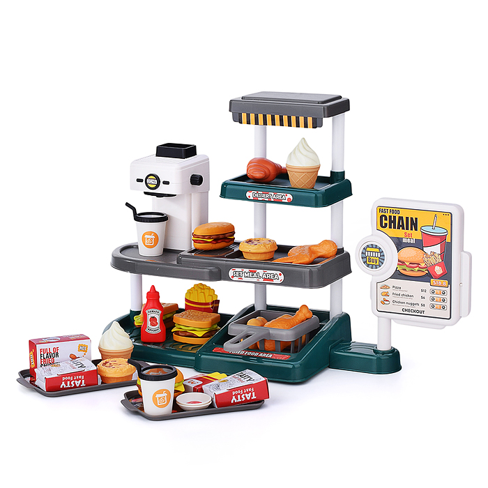 Игровой набор супермаркет 668-139 "Мини кафе" (71 предмет) в коробке