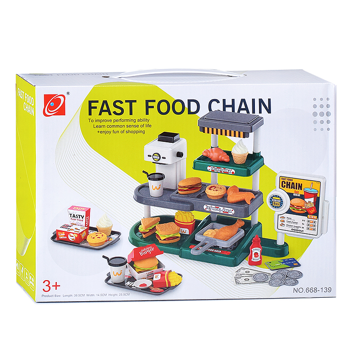 Игровой набор супермаркет 668-139 "Мини кафе" (71 предмет) в коробке