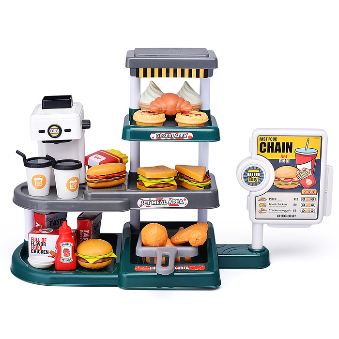 Игровой набор супермаркет 668-139 "Мини кафе" (71 предмет) в коробке