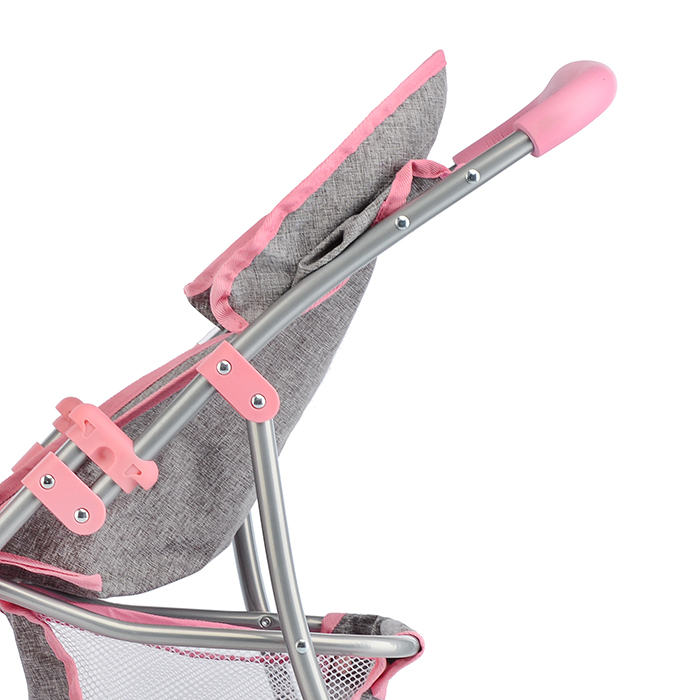 Коляска для кукол 9304BW-T, металлическая, складная, прогулочная, со столиком, с тентом, с корзиной,