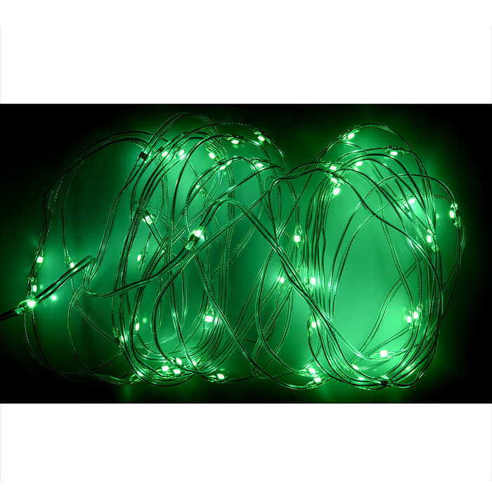 Электрогирлянда светодиодная Роса, 5 м, 50 ламп, зеленый