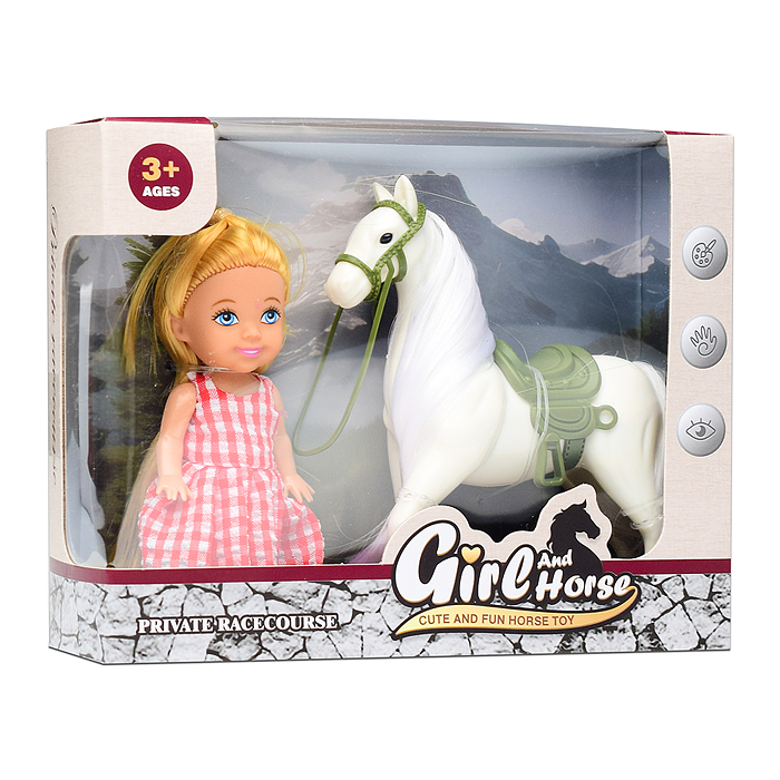 Лошадка 686-848 "Ангел" с куклой, в коробке