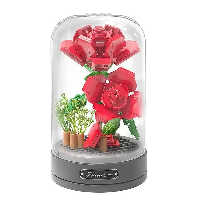 Конструктор JK2675 "Алая роза в колбе" 159 дет., в коробке