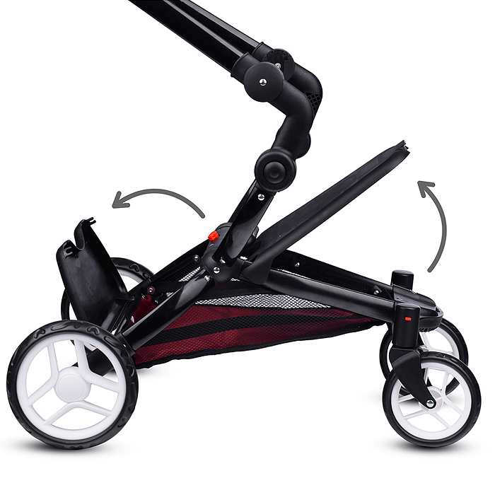 Коляска для кукол 9641 металлическая, регулируемая ручка, с корзиной, цвет розовый, в пакете