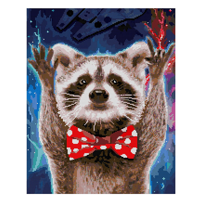 Фото к товару Алмазная мозаика 40*50 см (полное заполнение) "Енот" Алмазная мозаика 40*50 см (полное заполнение) "Енот"