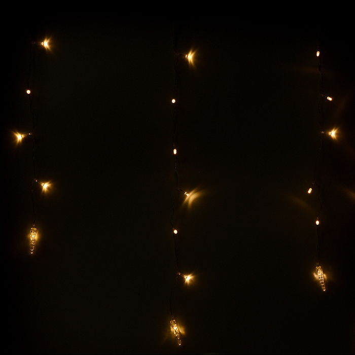 Электрогирлянда-занавес, светодиодная "Сосульки" 3м, 96 ламп, теплый