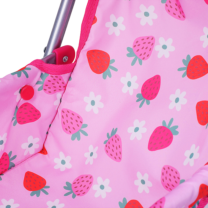 Фото к товару Коляска для кукол 9305 складная, прогулочная, с тентом, цвет клубнички на розовом Коляска для кукол 9305 складная, прогулочная, с тентом, цвет клубнички на розовом