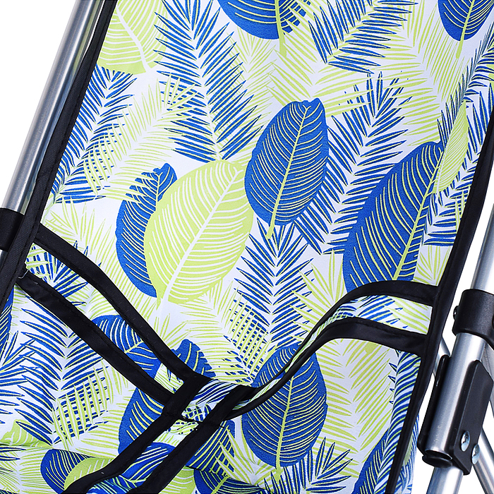 Коляска для кукол 9302W металлическая, складная, прогулочная, принт листья.