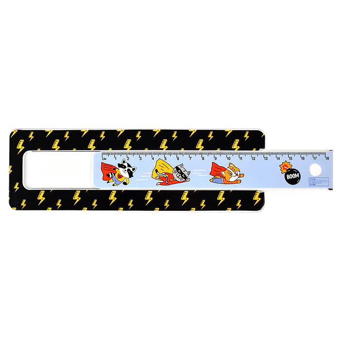 Пенал школьный в комплекте с линейкой "Супер герои" 21х6.4х2.5 см, АБС-пластик, 