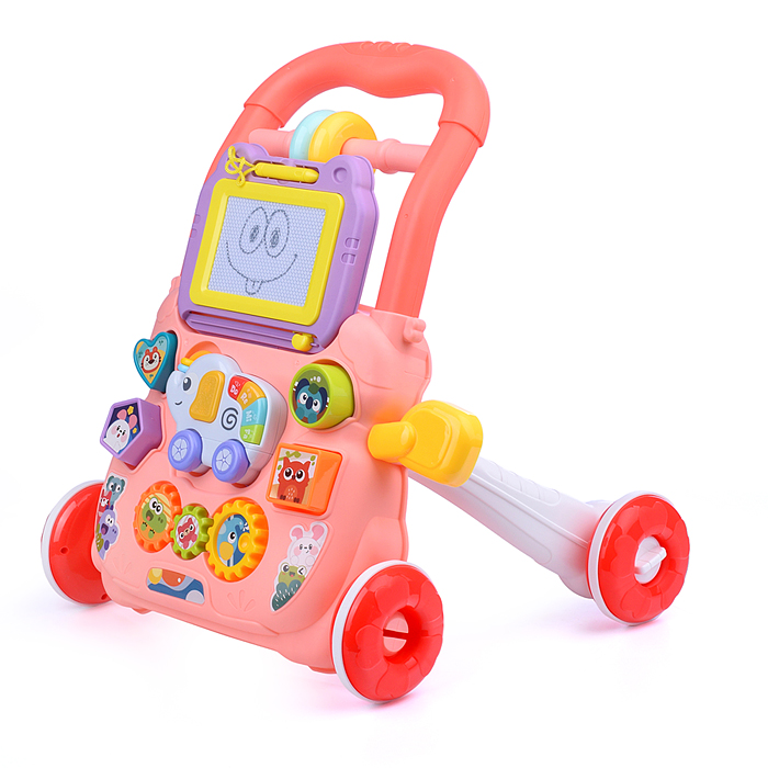 Игровой центр-Каталка HE0811 "Веселый слоник" (цвет розовый) в коробке