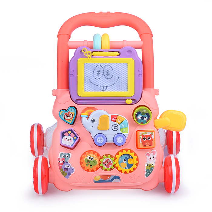 Игровой центр-Каталка HE0811 "Веселый слоник" (цвет розовый) в коробке