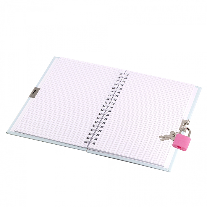 Подарочный блокнот 13,0 см * 18,0 см, эффект 3D, замочек, 45 л., клетка, "Пион"