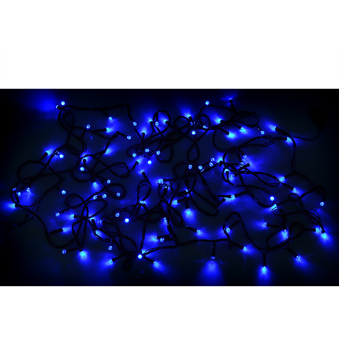 Электрогирлянда светодиодная 10м., 100 ламп, синий