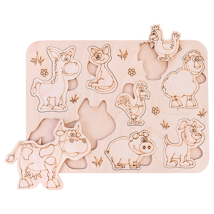 Ппзл вкладыш "Ферма" нецветной