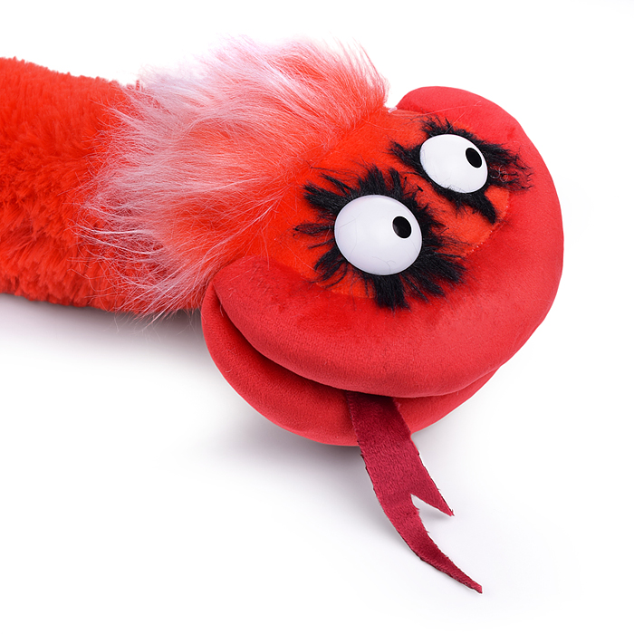 Мягкая игрушка змея Всегдапре Красная, 70 см.