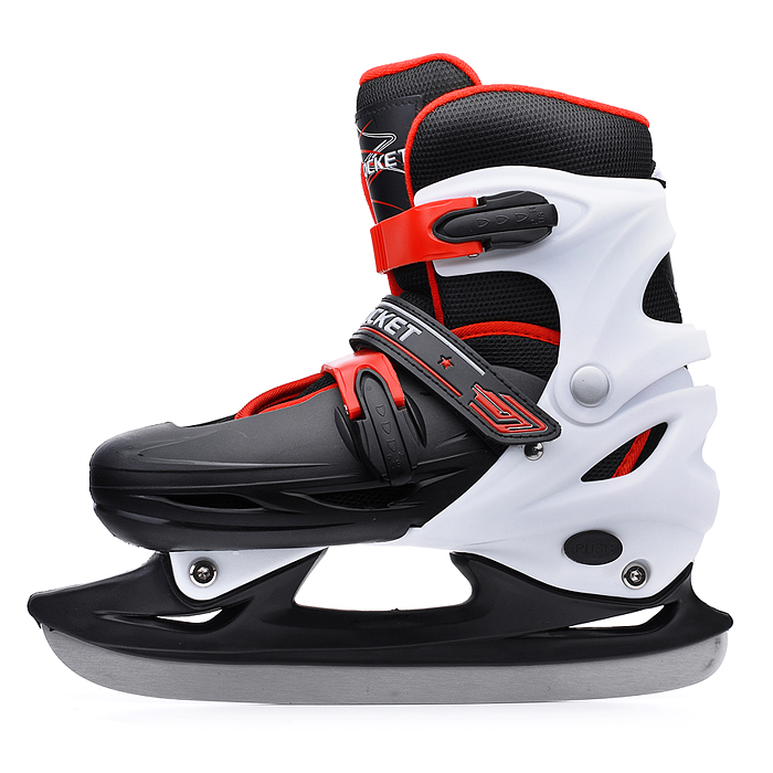 Коньки R0010 детские L черно-белые