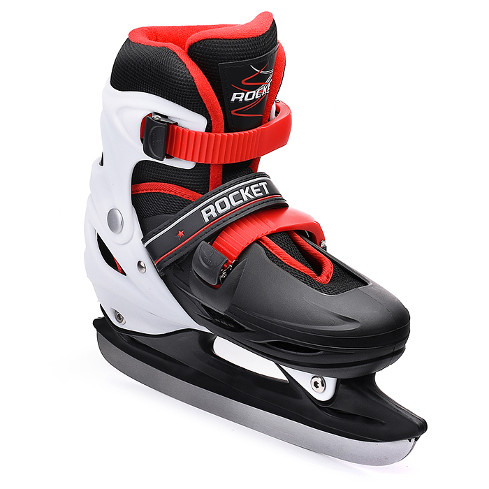 Коньки R0010 детские L черно-белые