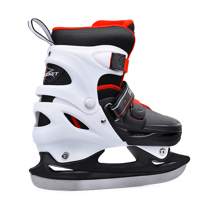 Коньки R0010 детские L черно-белые