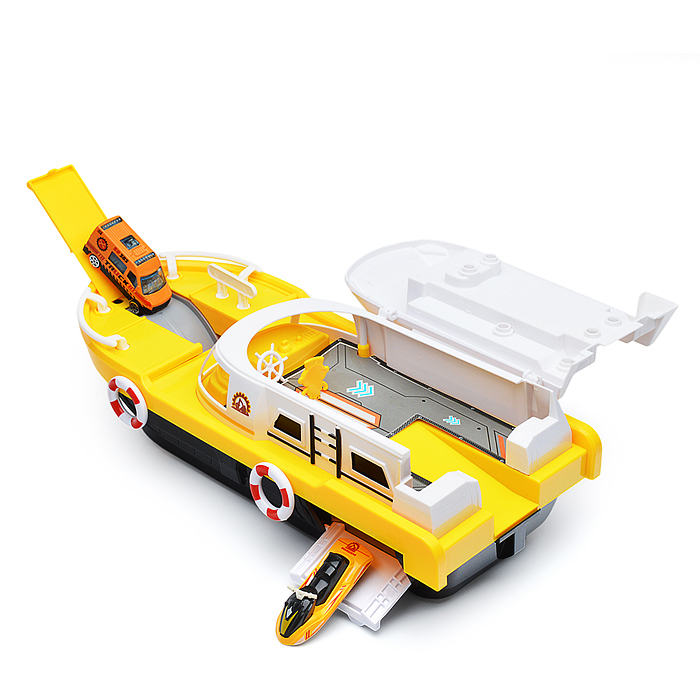 Фото к товару Катер 660-A248 в комплекте с машиной, желтый, в коробке Катер 660-A248 в комплекте с машиной, желтый, в коробке