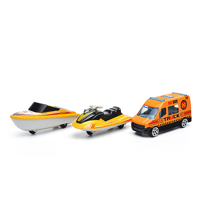 Фото к товару Катер 660-A248 в комплекте с машиной, желтый, в коробке Катер 660-A248 в комплекте с машиной, желтый, в коробке