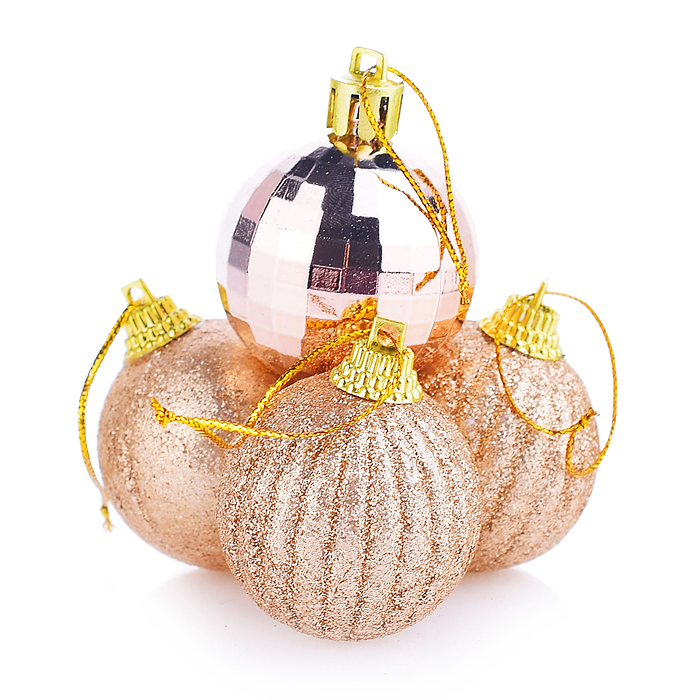 Набор новогодних украшений S1014 "Бронзовые узоры" в пакете