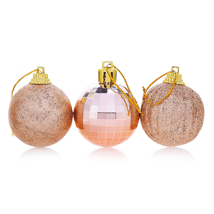 Набор новогодних украшений S1014 "Бронзовые узоры" в пакете